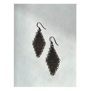 Vintage Silver Chain Mail Earrings